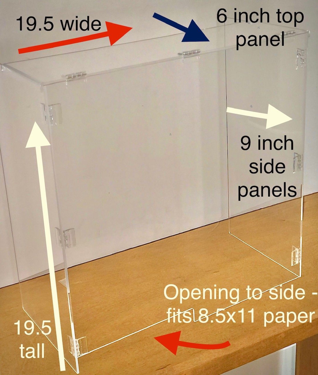 Portable Acrylic Tabletop Sneeze Guard Protective Shield