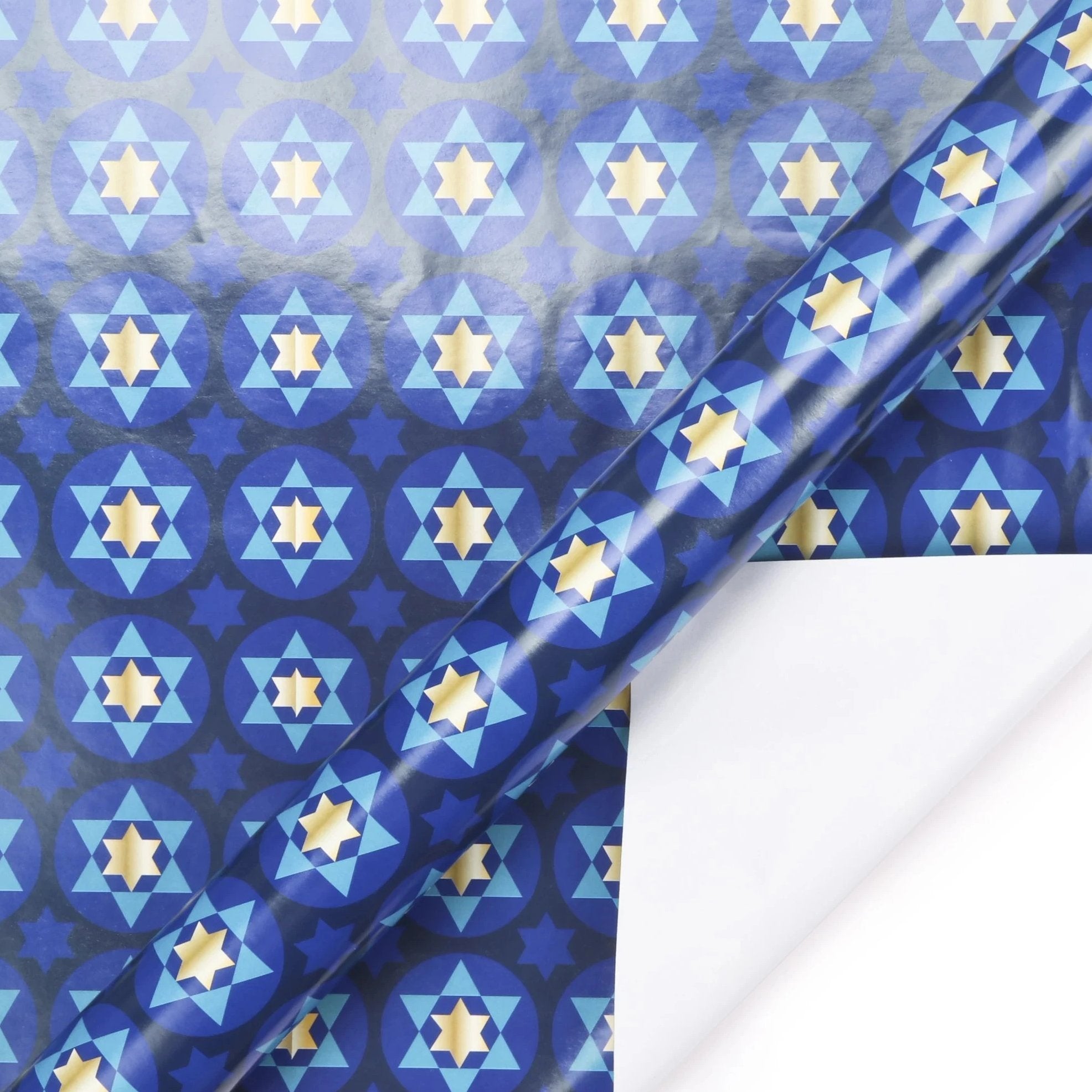 Chanukah Star of David Wrapping Paper Sheets - Blue/Multi - 4 (30" x | Purple Tulip