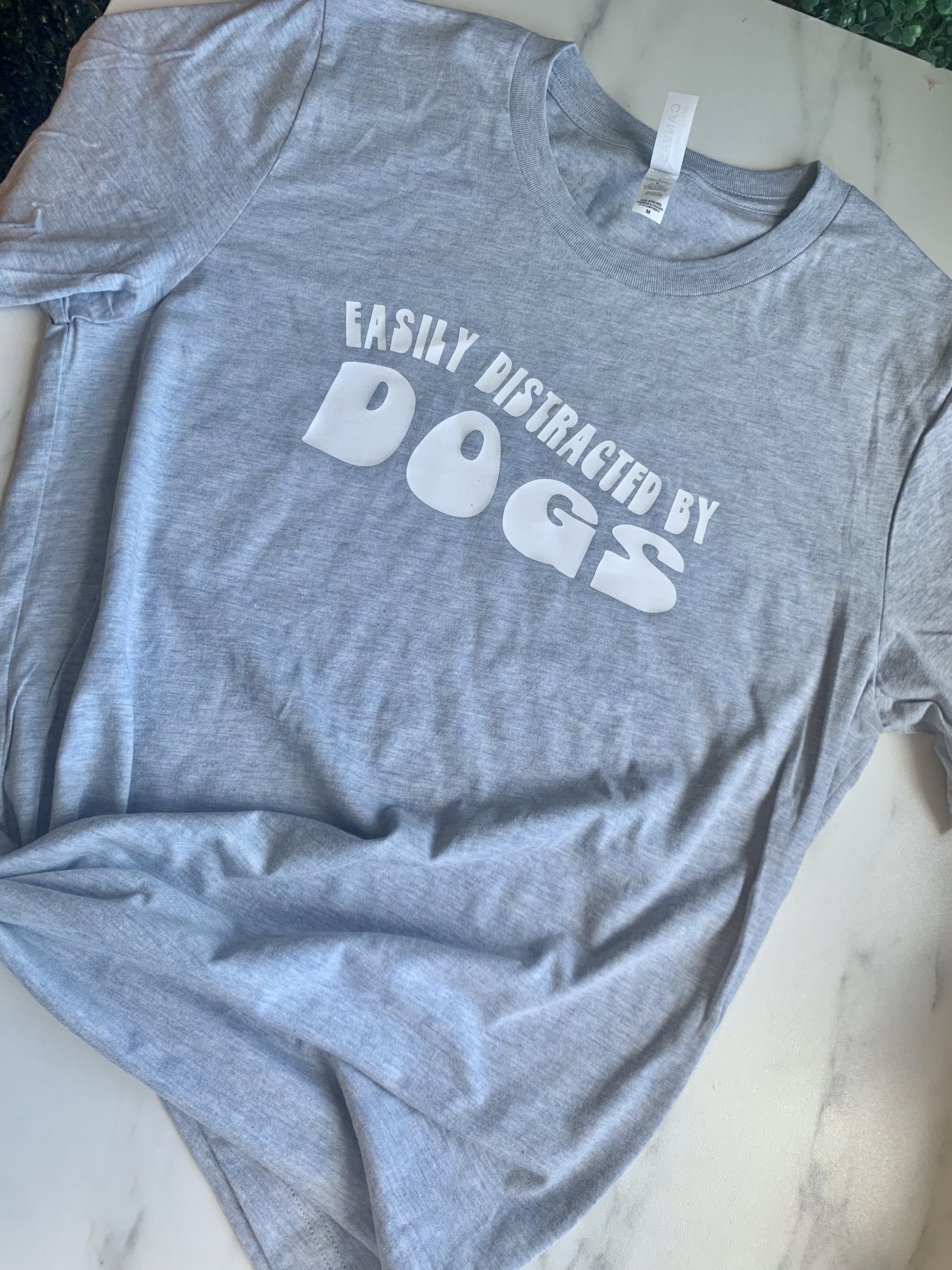 easily distracted by dogs tee | Taupe Blackberry