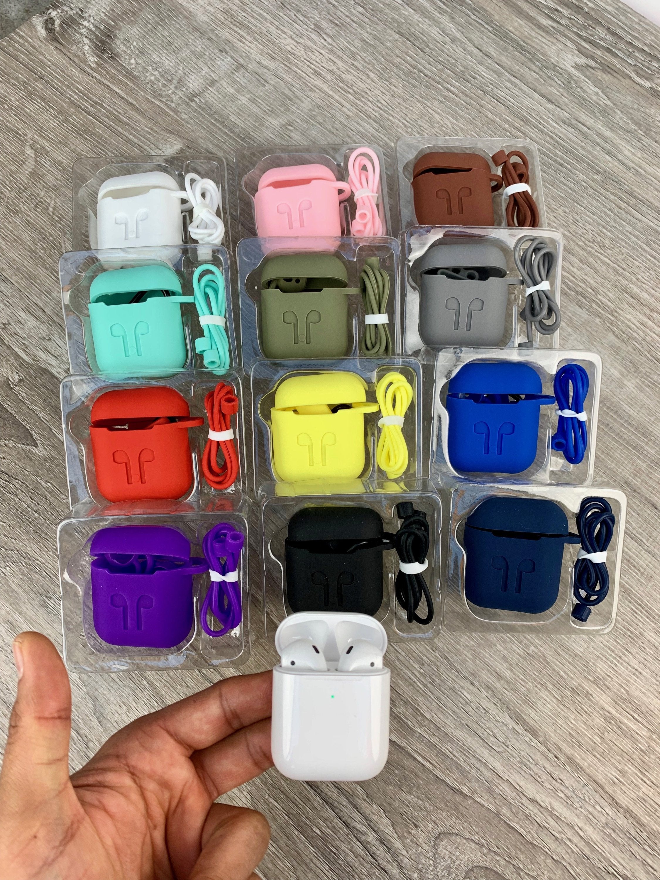 Apple AirPods 1 & 2 Strong Case Gear Bundle 5 in 1 Combo Accessories