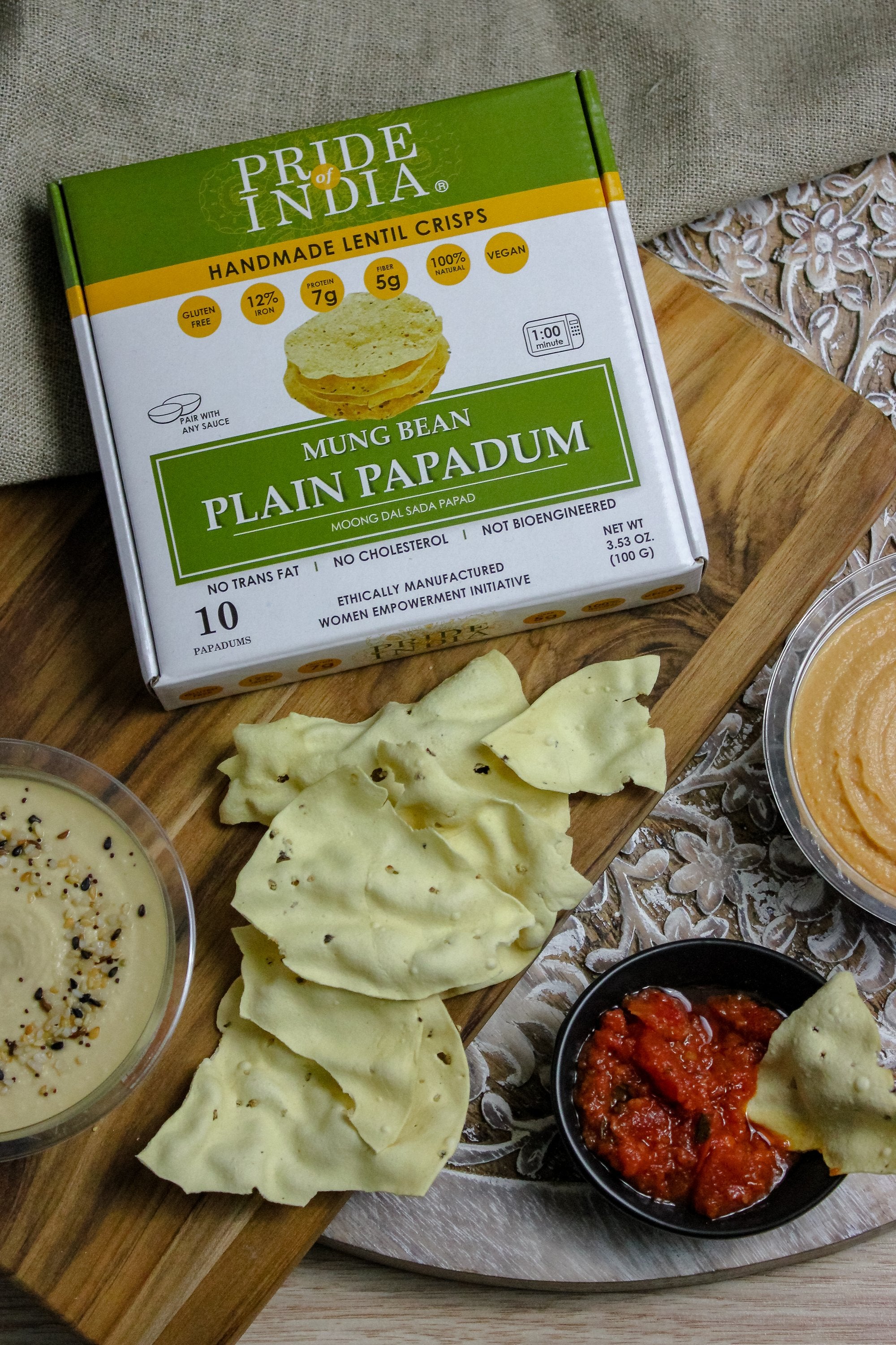 Plain Mung Bean Sada Papadum Lentil Crisp