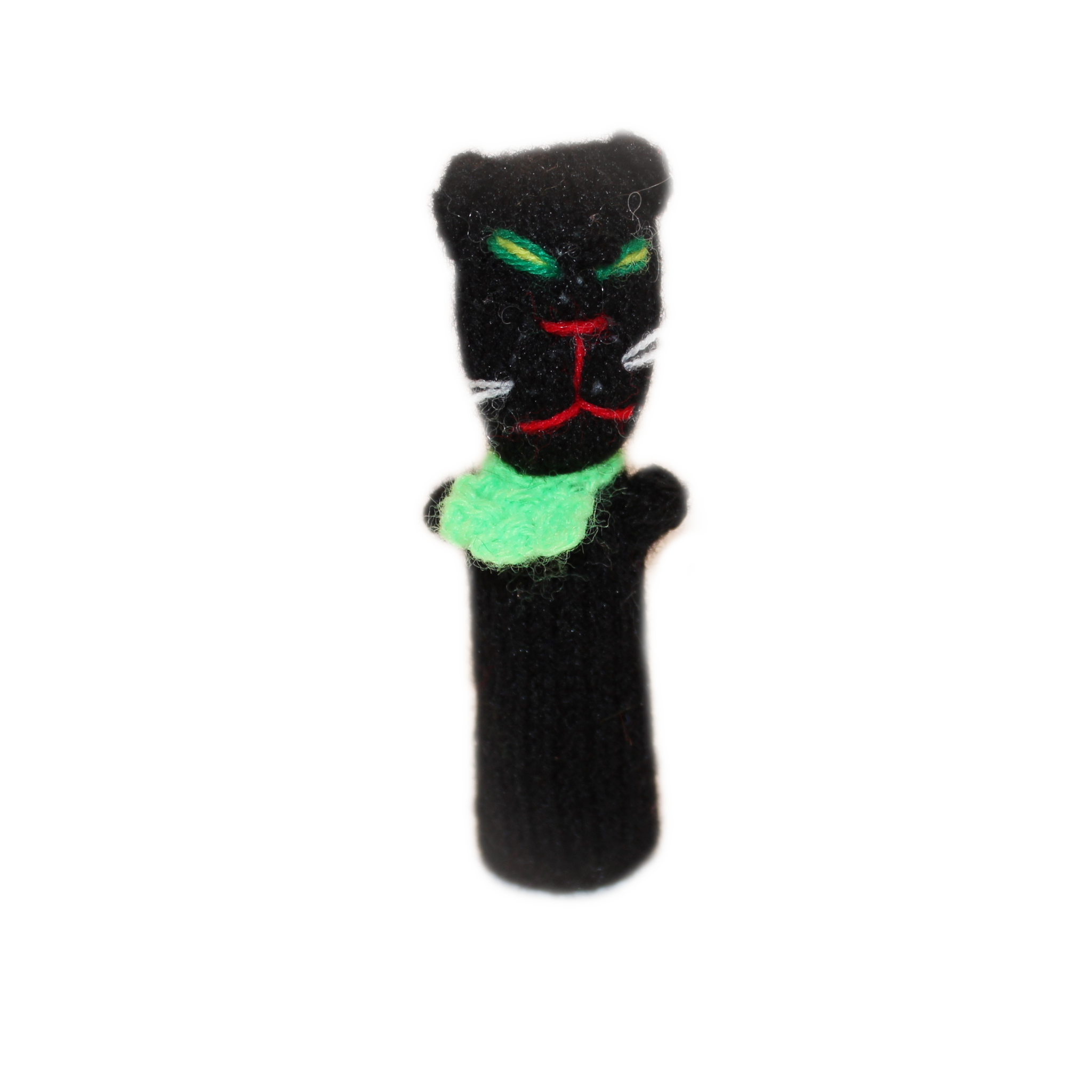 Black Cat (with bow) Finger Puppet