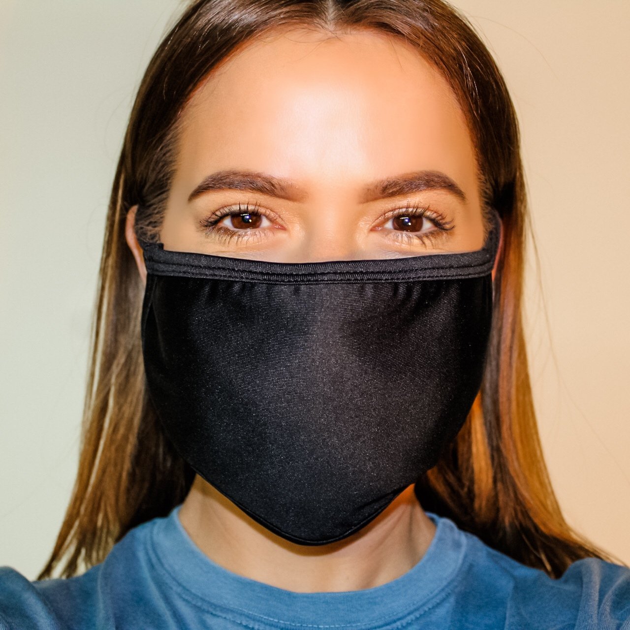 Flat Ear Loop Face Mask MADE IN USA (Black) | Maroon Niobe