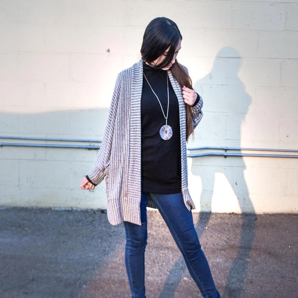 Dolman Sleeve Open Front Cardigan