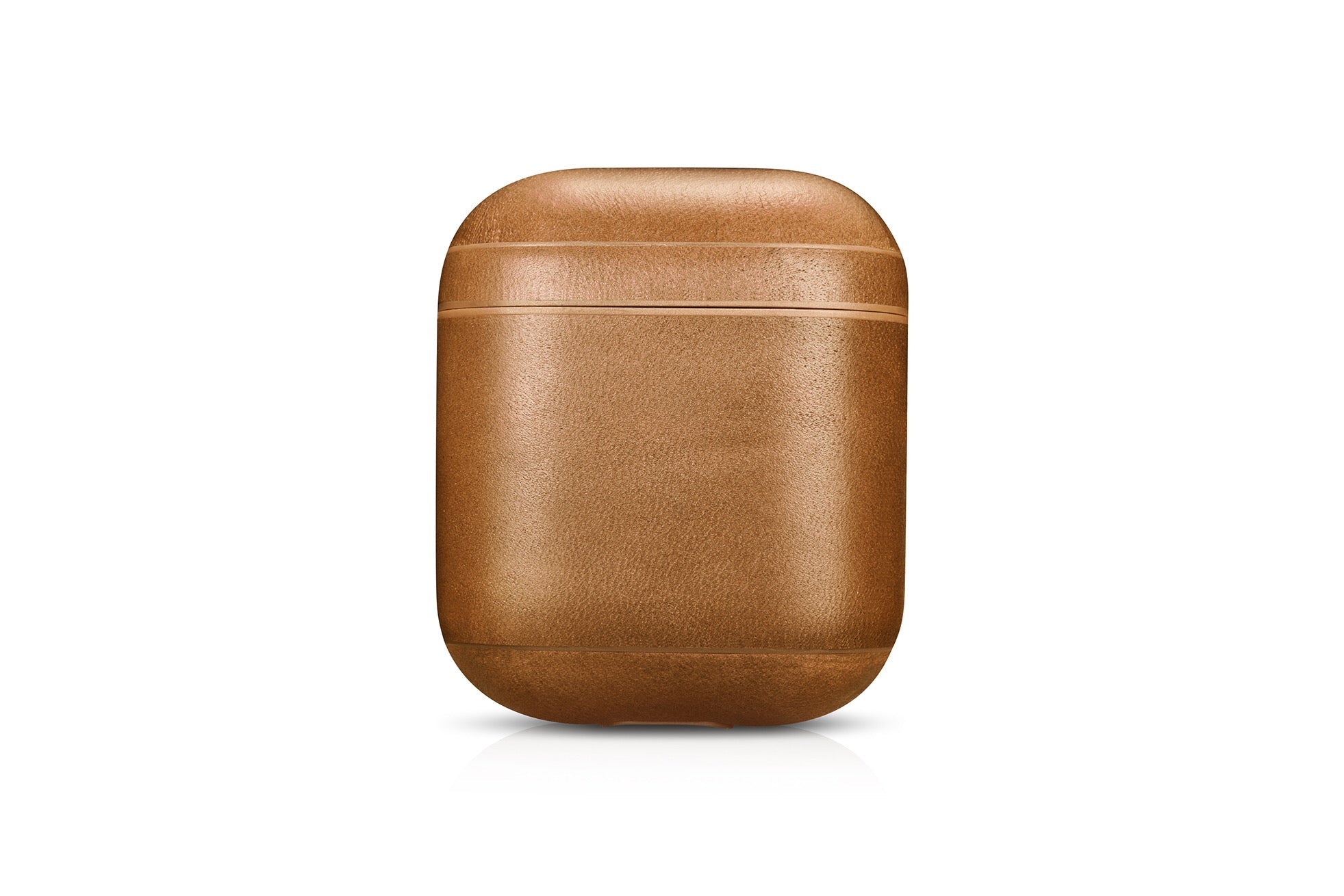 Vintage Tan Premium Leather AirPods 1 & 2 Case with Hook