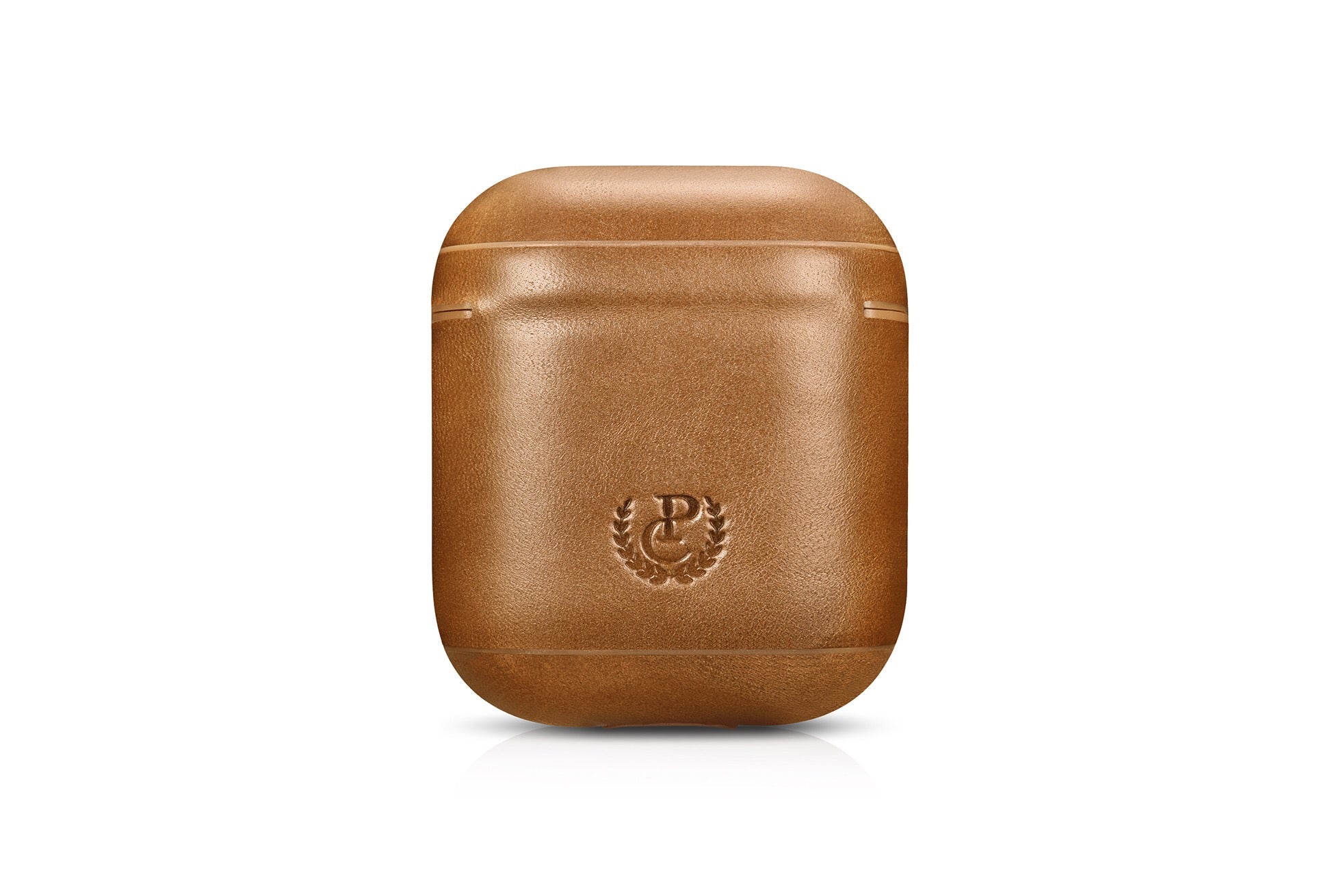 Vintage Tan Premium Leather AirPods 1 & 2 Case with Hook