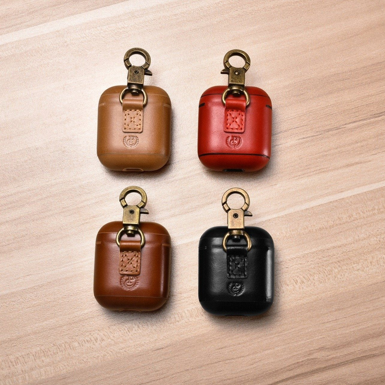 AirPods 1 & 2 Case Personalized Custom Leather Split Monogram Name