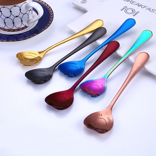 ISHOWTIENDA Colorful Heart Shape Spoon 401