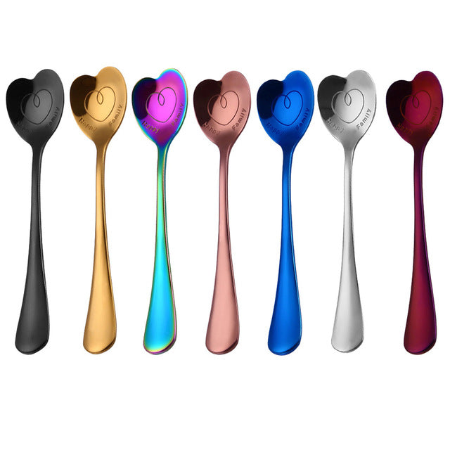 ISHOWTIENDA Colorful Heart Shape Spoon 401 | Grey Milo