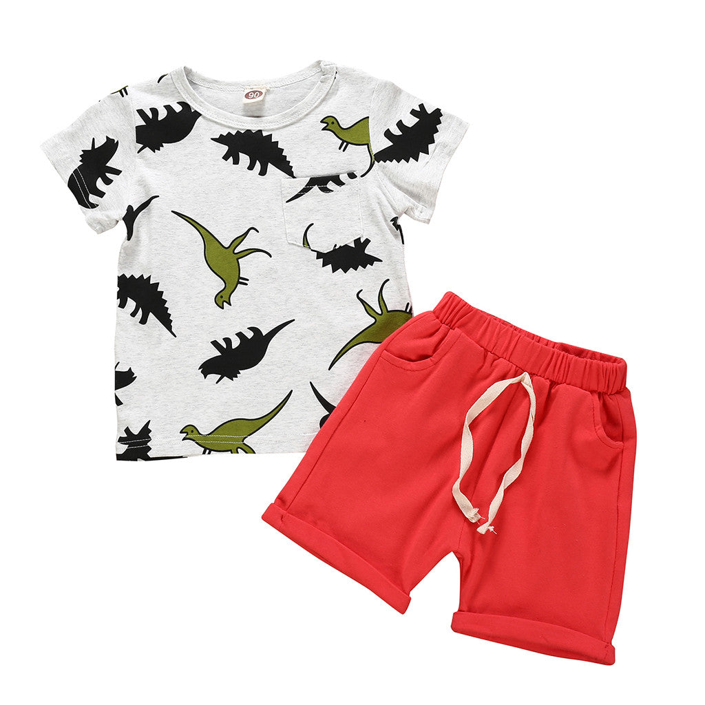 Infant Baby Kids Boys Cartoon Dinosaur Printed