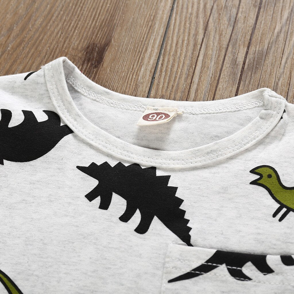 Infant Baby Kids Boys Cartoon Dinosaur Printed