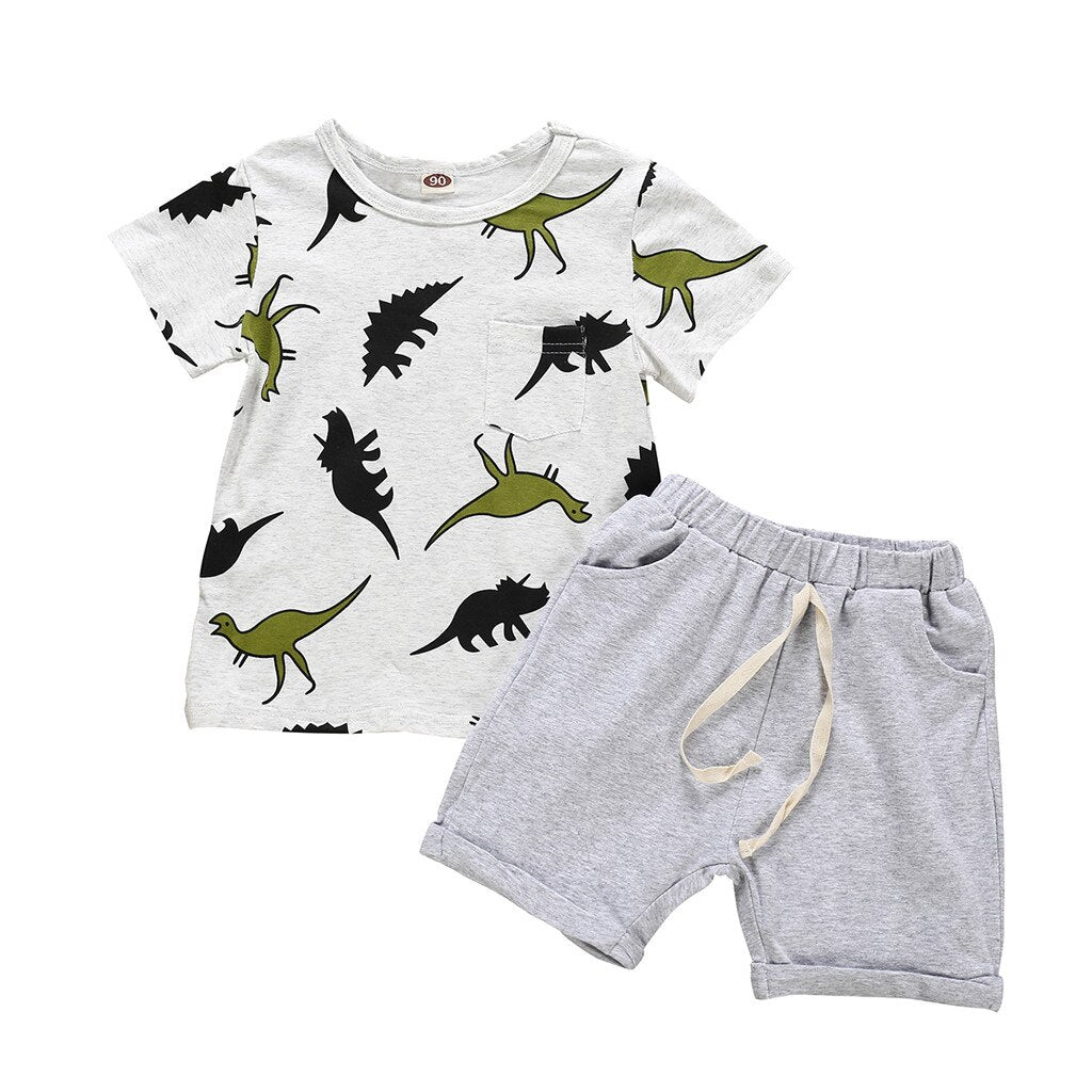 Infant Baby Kids Boys Cartoon Dinosaur Printed