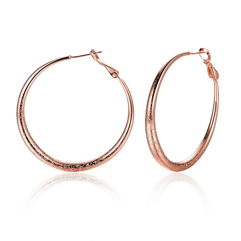 1.6" Round Hoop Earring in 18K Rose Gold Plated