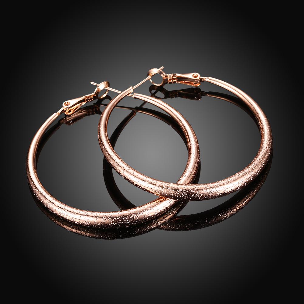 1.6" Round Hoop Earring in 18K Rose Gold Plated