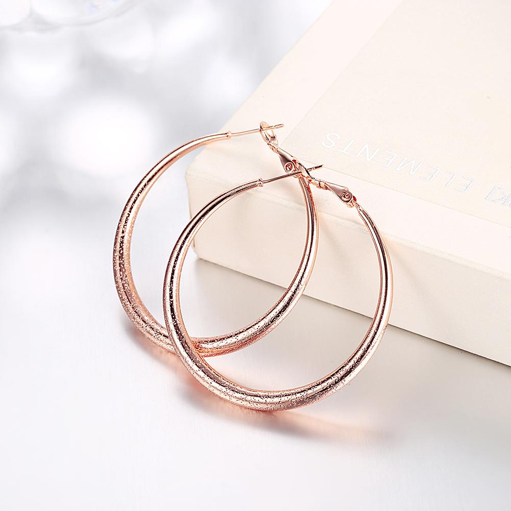 1.6" Round Hoop Earring in 18K Rose Gold Plated