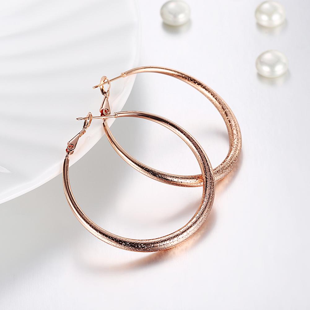 1.6" Round Hoop Earring in 18K Rose Gold Plated | Silver Milo