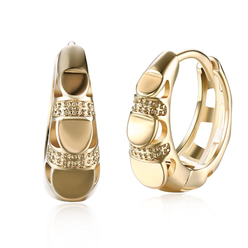 Classic Laser Cut Huggie Earring in 18K Gold Plated