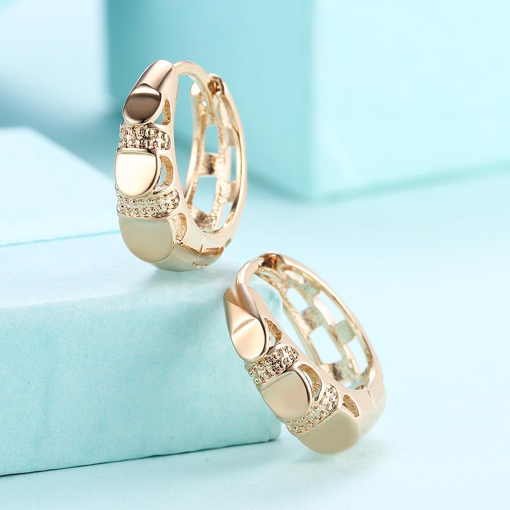 Classic Laser Cut Huggie Earring in 18K Gold Plated