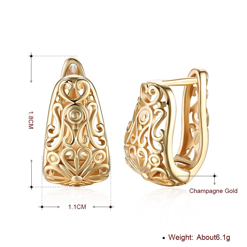 Bohemian Style Filigree Laser Cut Huggie Earring in 18K Gold Plated