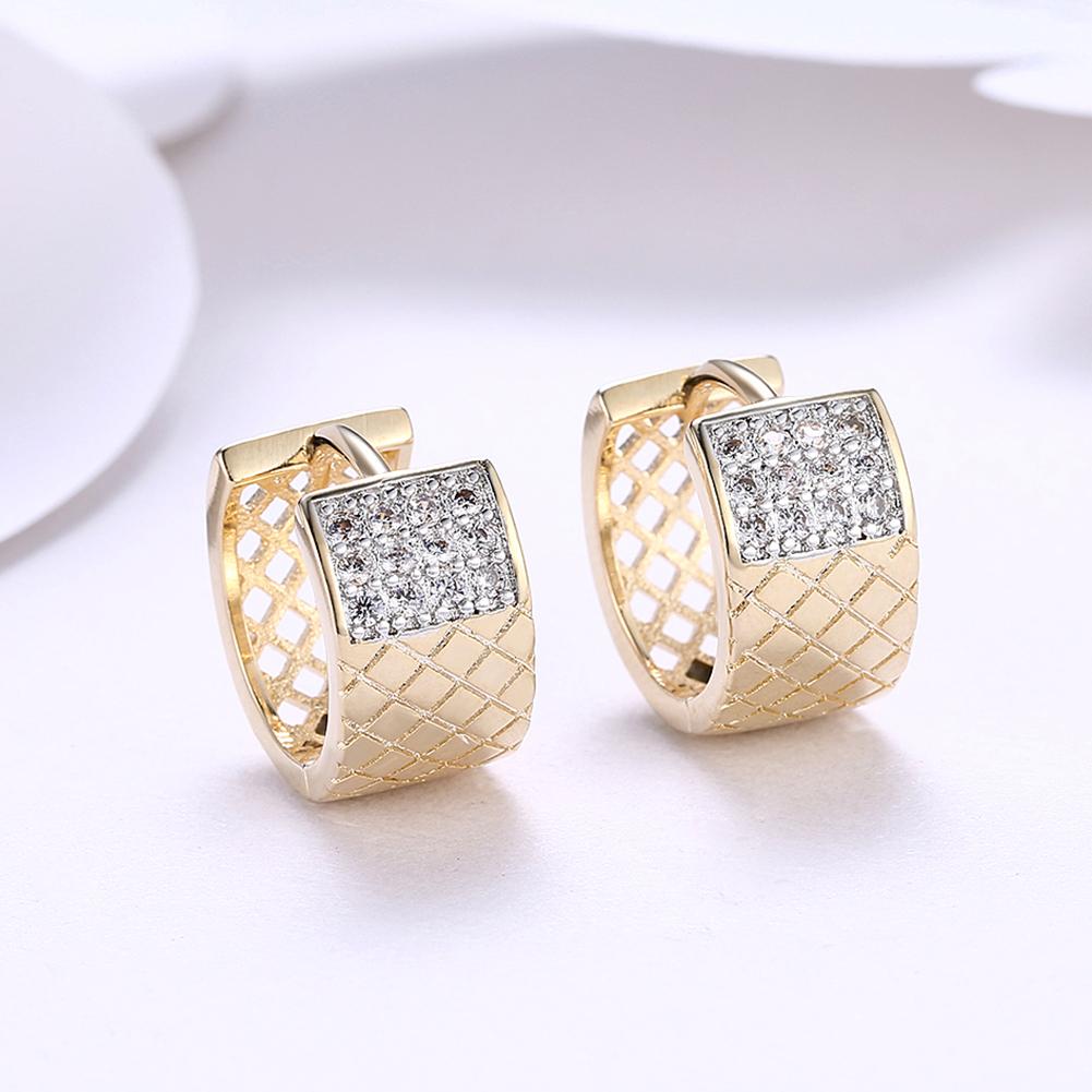 Diamond X Cut Half Huggie Earring in 18K Gold Plated | Silver Milo