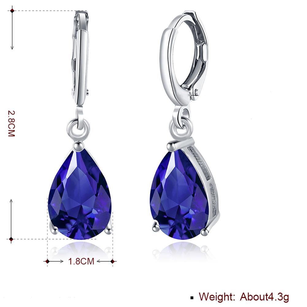 1.50 Ct Sapphire Pear Cut Drop Earring in 18K White Gold Plated