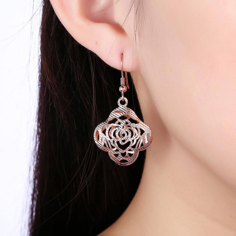 Palma Drop Earring in 18K Rose Gold Plated | Silver Milo