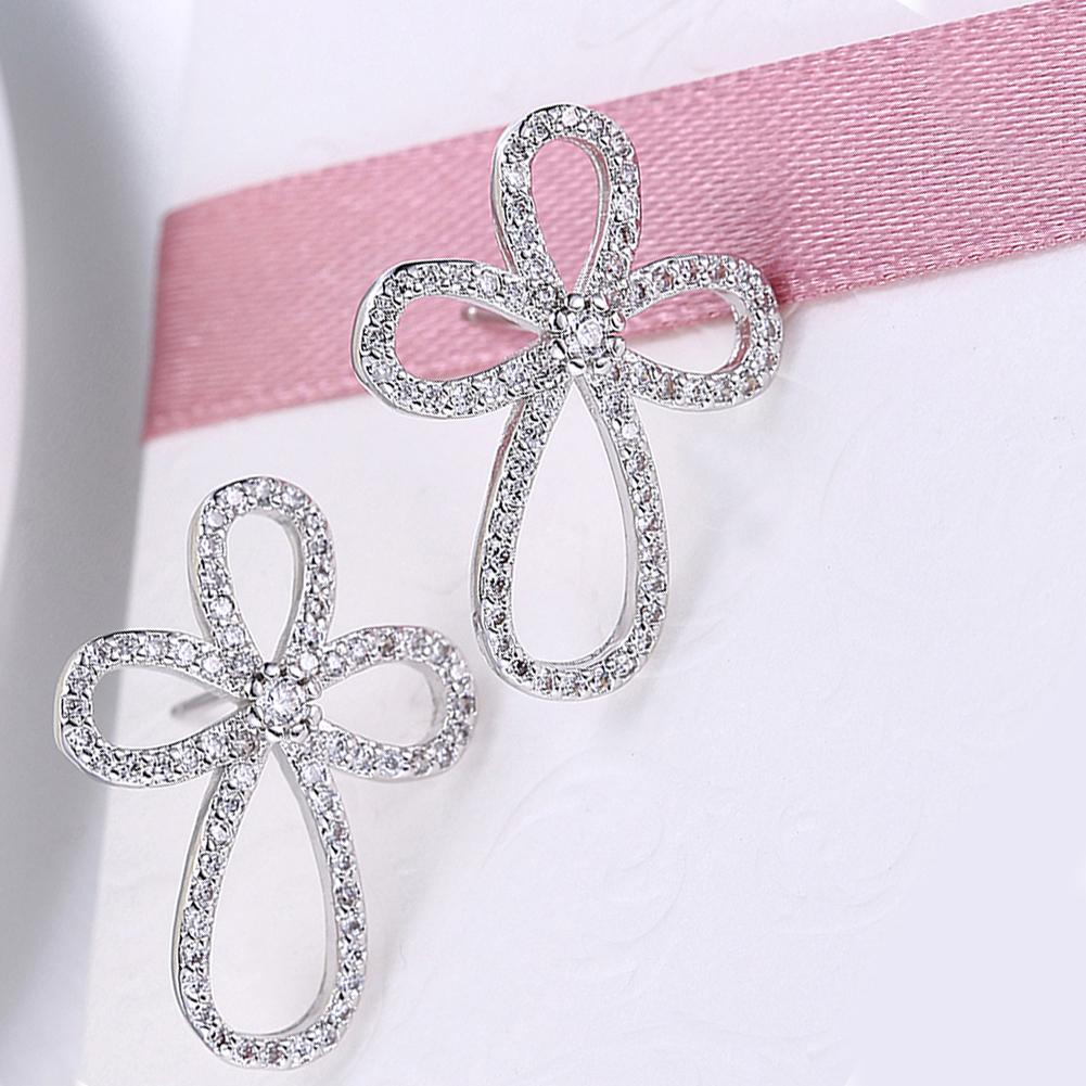 Pave Cross in 18K White Gold Plated with Swarovski Crystals