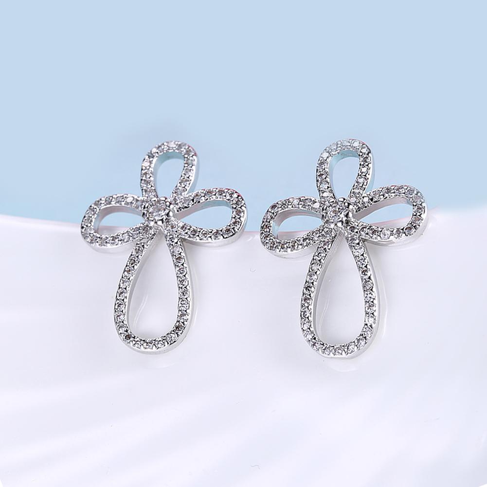 Pave Cross in 18K White Gold Plated with Swarovski Crystals