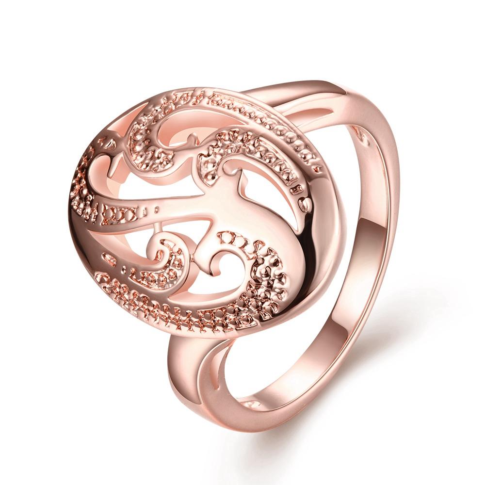 18K Rose Gold Plated Circle Charlotte Ring made with  Crystals | Silver Milo