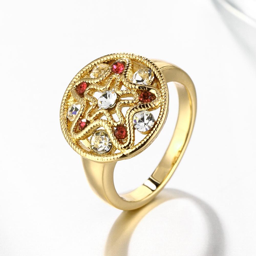 18K Gold Plated Astrid Star Ring made with  Crystals