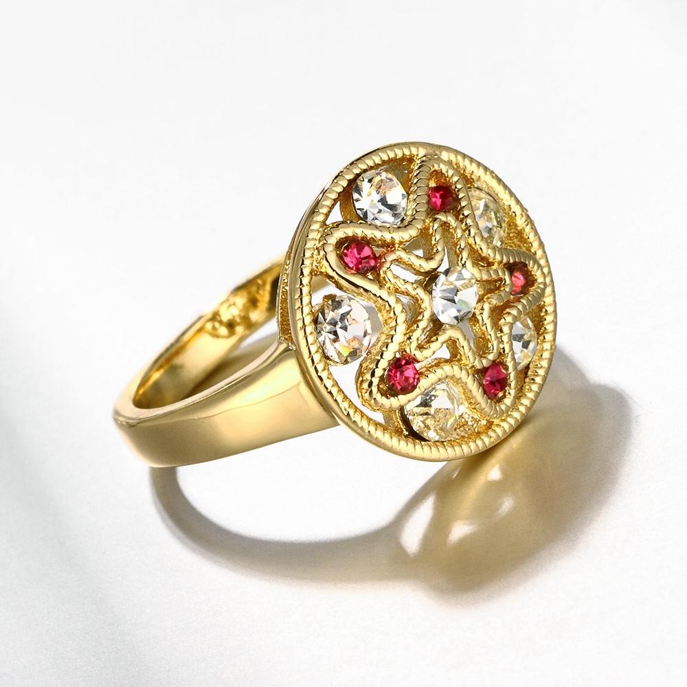 18K Gold Plated Astrid Star Ring made with  Crystals