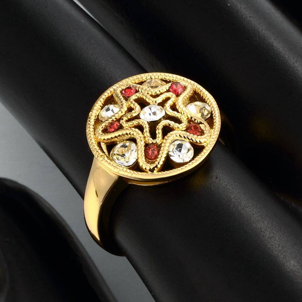 18K Gold Plated Astrid Star Ring made with  Crystals