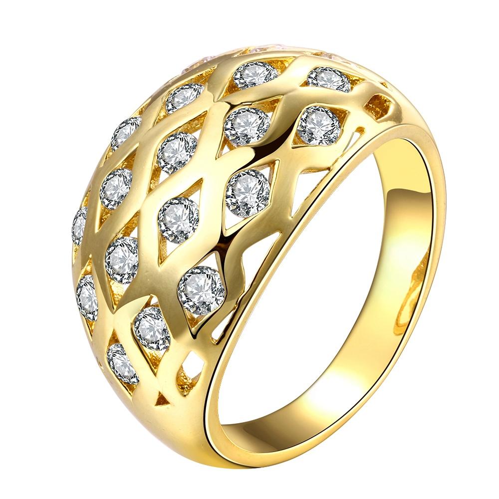 18K Gold Plated Emmanuelle Ring made with  Crystals | Silver Milo