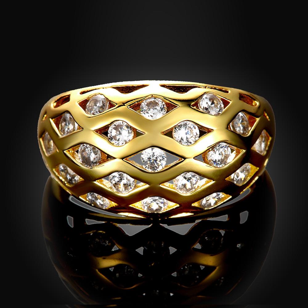 18K Gold Plated Emmanuelle Ring made with  Crystals