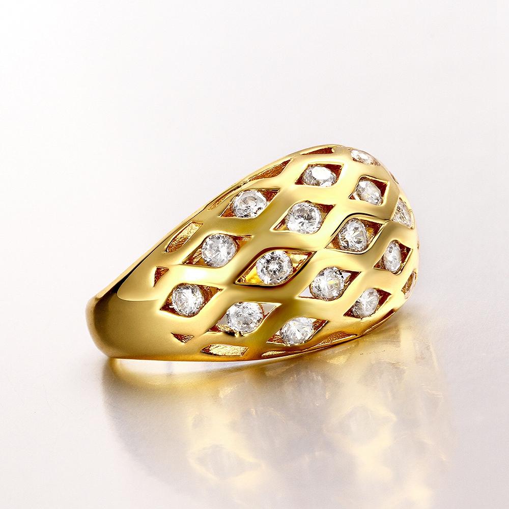 18K Gold Plated Emmanuelle Ring made with  Crystals