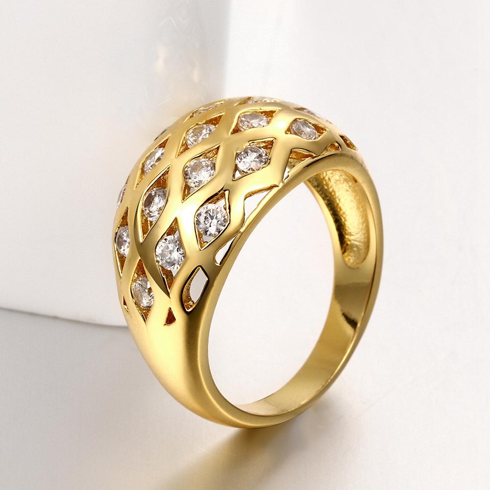 18K Gold Plated Emmanuelle Ring made with  Crystals