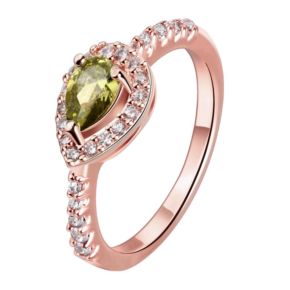 18K Rose Gold Plated Peridot Sylvie Ring made with  Crystals | Silver Milo