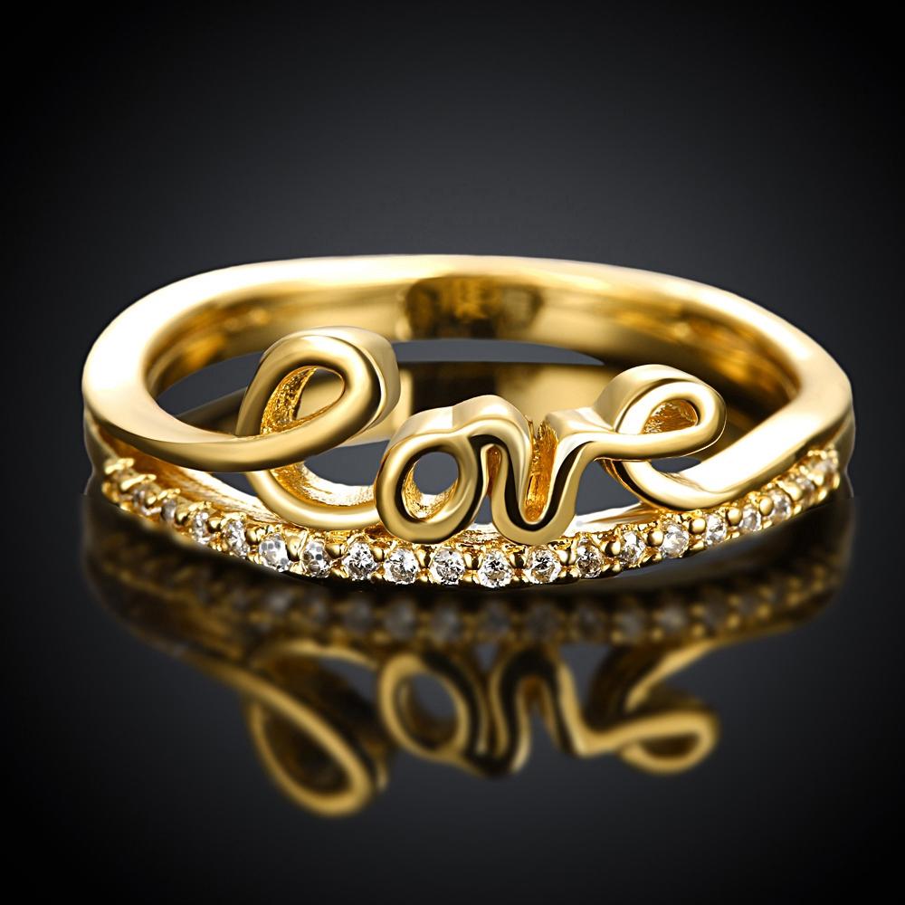 18K Gold Plated J'adore of Love Ring made with  Crystals