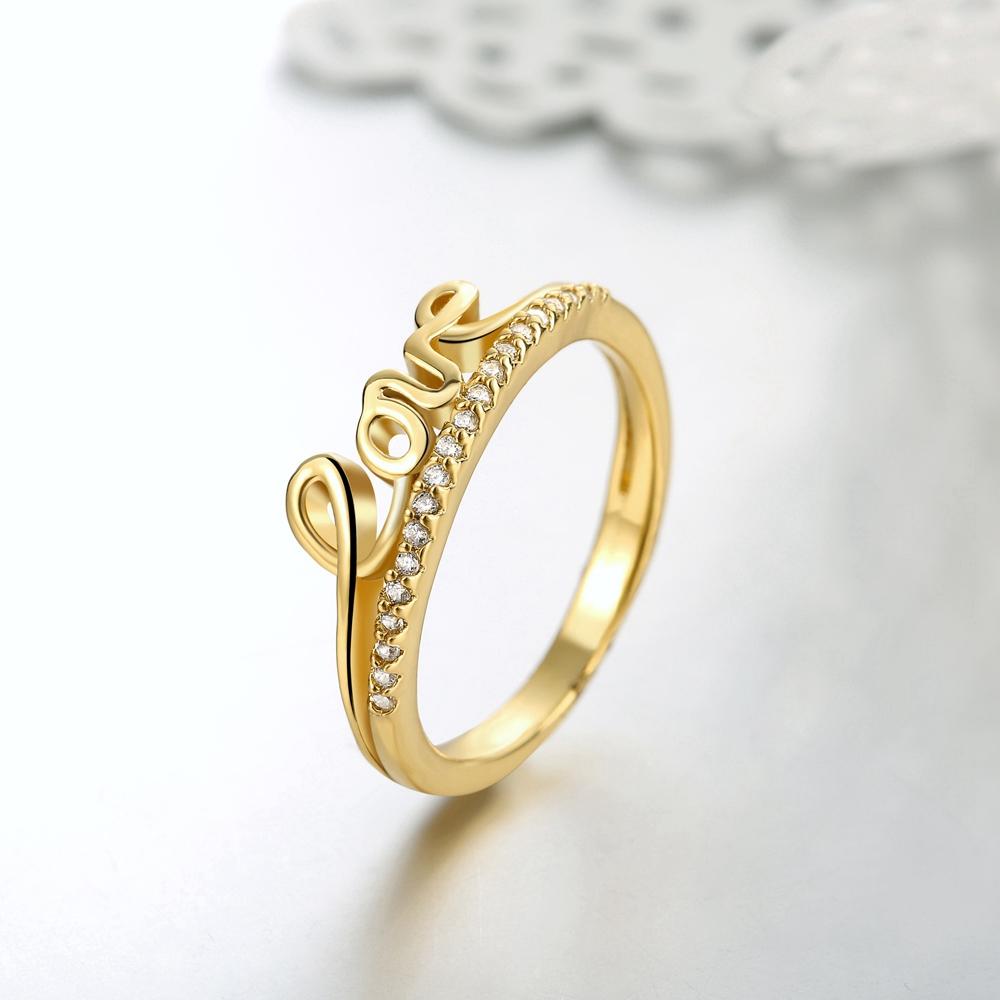 18K Gold Plated J'adore of Love Ring made with  Crystals