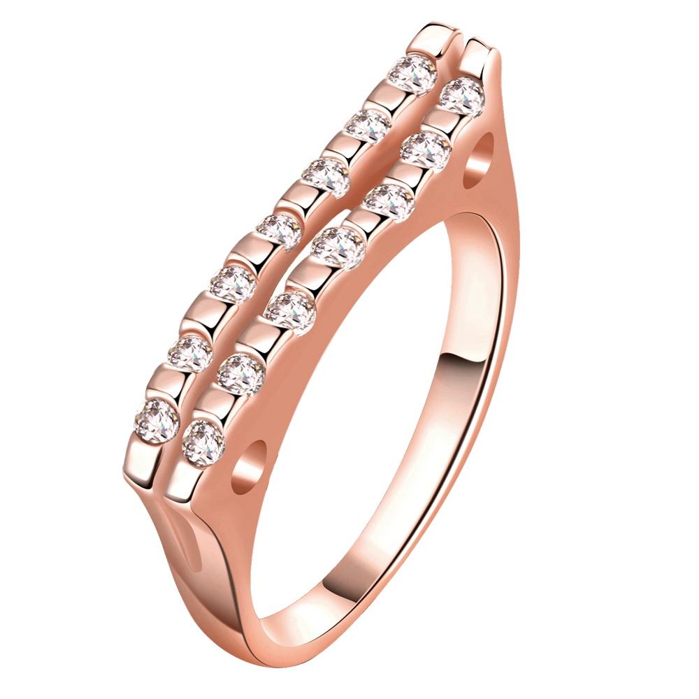 18K Rose Gold Plated Amélie Pave Ring made with  Crystals | Silver Milo