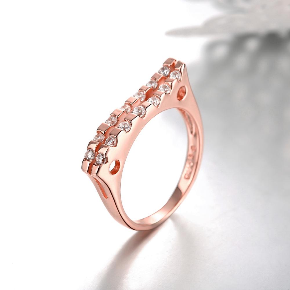 18K Rose Gold Plated Amélie Pave Ring made with  Crystals