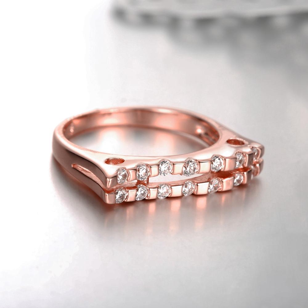 18K Rose Gold Plated Amélie Pave Ring made with  Crystals