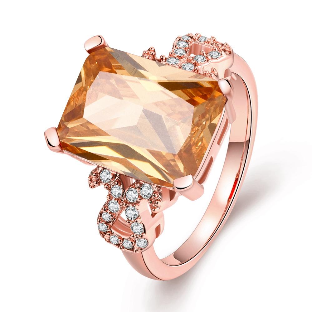 18K Rose Gold Plated Marceline Morganite Crystal Ring made with | Silver Milo