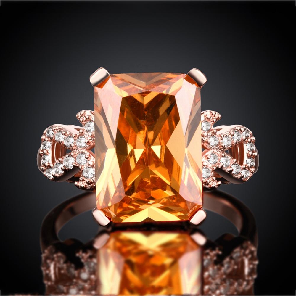 18K Rose Gold Plated Marceline Morganite Crystal Ring made with