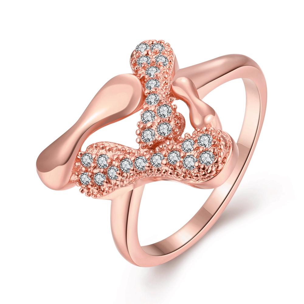 18K Rose Gold Plated Celestia Pave Ring made with  Crystals | Silver Milo