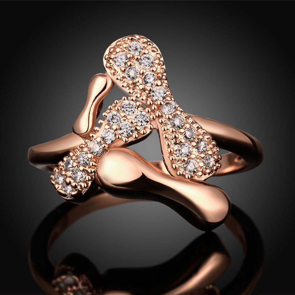 18K Rose Gold Plated Celestia Pave Ring made with  Crystals