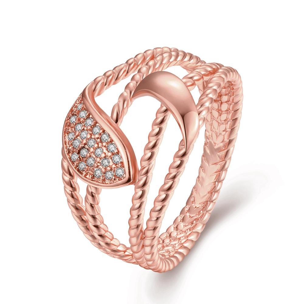 18K Rose Gold Plated Charlotte Pave Line Ring made with  Crystals | Silver Milo