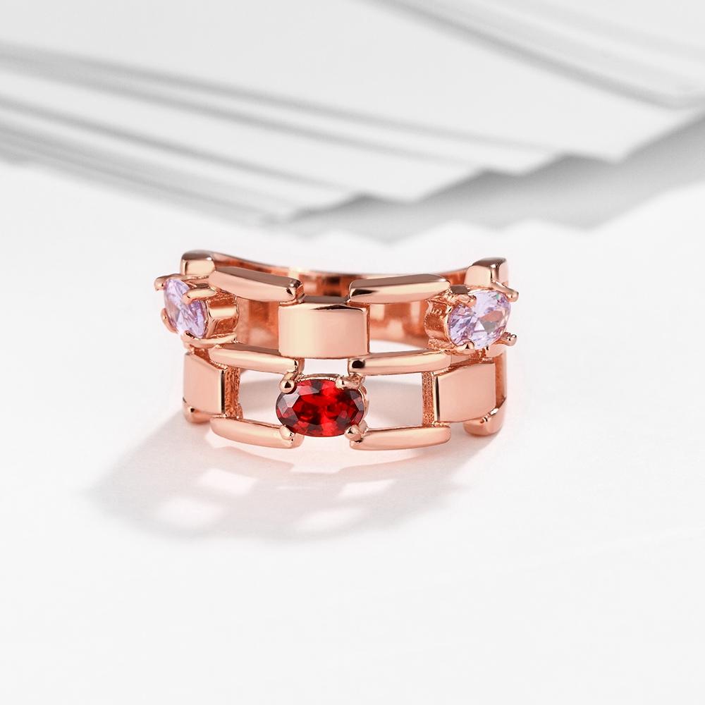 18K Rose Gold Plated Martine Cocktail Ring made with  Crystals