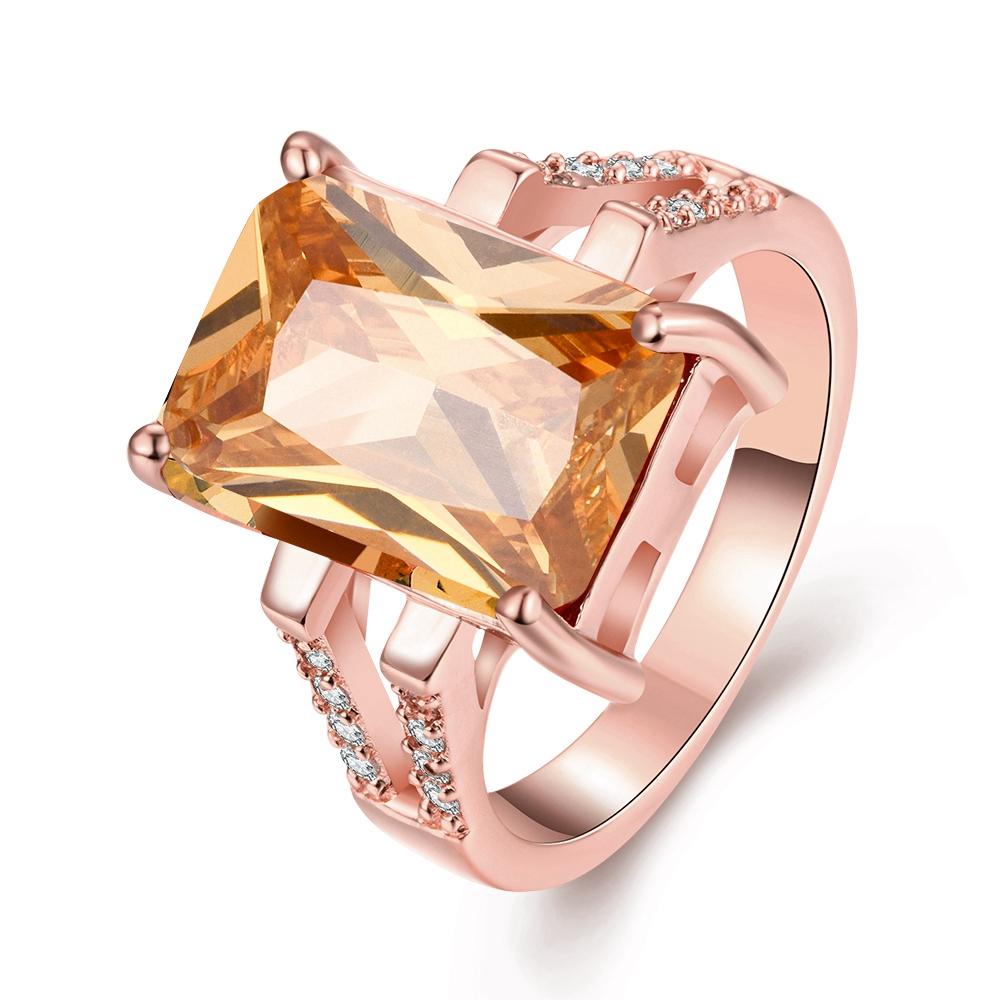 18K Rose Gold Plated Maryse Morganite Ring made with  Crystals | Silver Milo