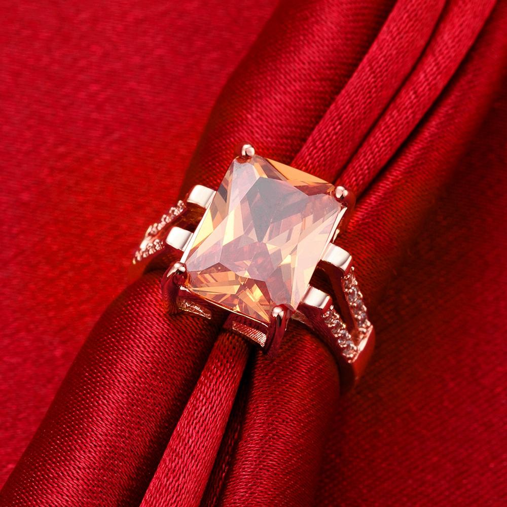 18K Rose Gold Plated Maryse Morganite Ring made with  Crystals